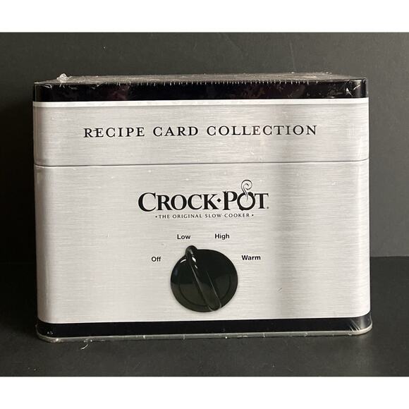 Crock Pot Slow Cooker Recipe Collection Tin 76 Cards 5 Dividers New Sealed - Picture 1 of 6
